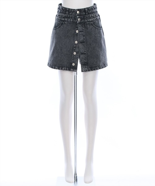 clear（クリア）の「フラップデニムスコート［ショート丈 ミニ丈 カジュアル］≪再入荷≫（デニムパンツ・レディース・ブルー/ブラック・M/S）」の15枚目の写真