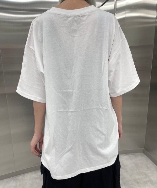 Never mind the XU / Chikashitsu+(ネバーマインド ザ エックスユー / チカシツプラス)の「韓国ファッション nmtc + エヌエムティーシープラス number design tee 半袖Tシャツ 半袖トップス ロゴTシャツ オーバーサイズ プリントTシャツ 韓国ファッション 韓国ストリート ストリートファッション(Tシャツ/カットソー・メンズ・ホワイト/ブラック・ONE SIZE)」の9枚目の写真