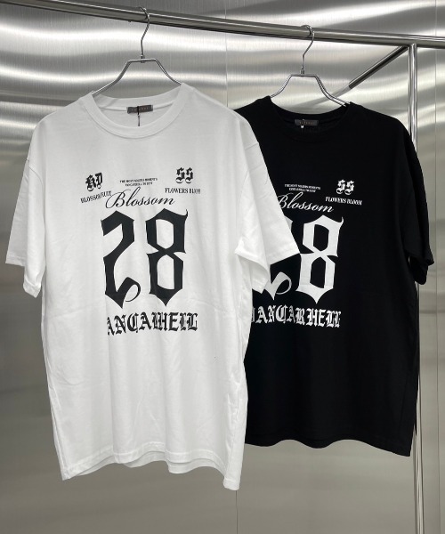 Never mind the XU / Chikashitsu+(ネバーマインド ザ エックスユー / チカシツプラス)の「韓国ファッション nmtc + エヌエムティーシープラス number design tee 半袖Tシャツ 半袖トップス ロゴTシャツ オーバーサイズ プリントTシャツ 韓国ファッション 韓国ストリート ストリートファッション(Tシャツ/カットソー・メンズ・ホワイト/ブラック・ONE SIZE)」の4枚目の写真
