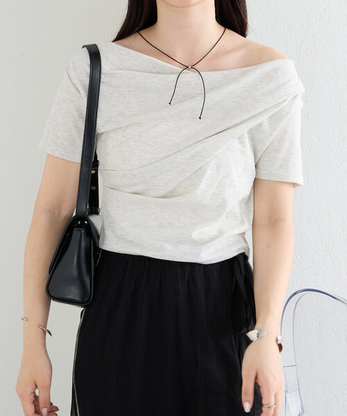 mystic(ミスティック)の「【全骨格対応】オフショルTシャツ(Tシャツ/カットソー・レディース・ブラウン/ブラック/グレー/オフホワイト/カーキ・FREE)」の17枚目の写真
