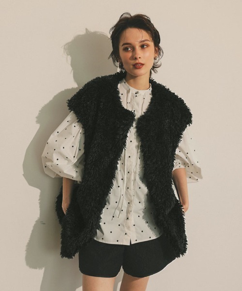 DONOBAN(ドノバン)の「テディファーベスト(ベスト・レディース・ブラック/ホワイト・FREE)」の2枚目の写真