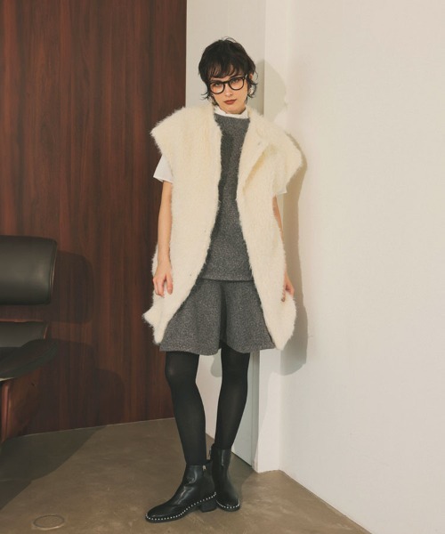 DONOBAN(ドノバン)の「テディファーベスト(ベスト・レディース・ブラック/ホワイト・FREE)」の4枚目の写真