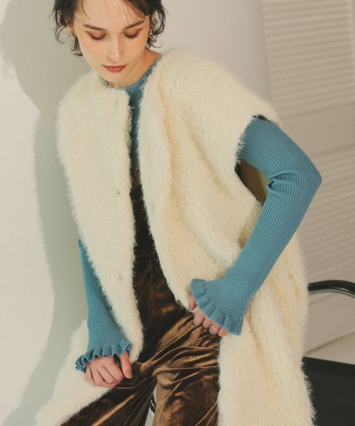 DONOBAN(ドノバン)の「テディファーベスト(ベスト・レディース・ブラック/ホワイト・FREE)」の6枚目の写真