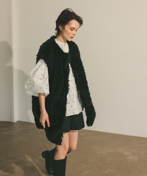 DONOBAN(ドノバン)の「テディファーベスト(ベスト・レディース・ブラック/ホワイト・FREE)」の11枚目の写真