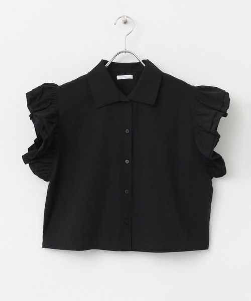 ITEMS URBANRESEARCH（アイテムズ アーバンリサーチ）の「フリルショートブラウス（シャツ/ブラウス・レディース・ストライプ/ブラック・FREE）」の21枚目の写真