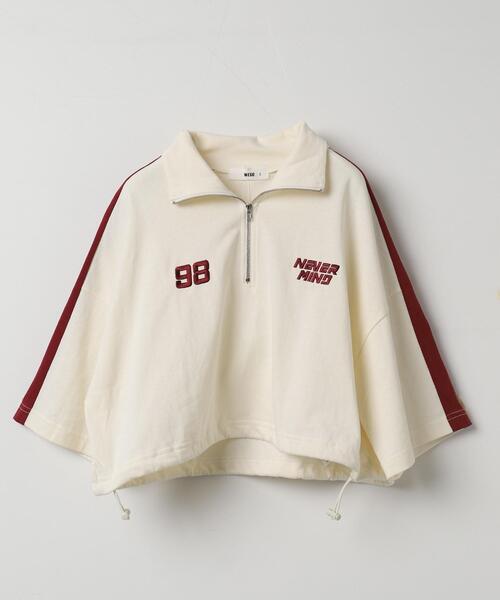 WEGO（ウィゴー）の「WEGO/刺繍ハーフジップT（Tシャツ/カットソー・レディース・ネイビー/ホワイト/アイボリー・FREE）」の21枚目の写真