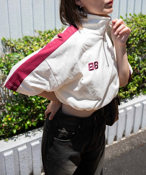 WEGO（ウィゴー）の「WEGO/刺繍ハーフジップT（Tシャツ/カットソー・レディース・ネイビー/ホワイト/アイボリー・FREE）」の2枚目の写真