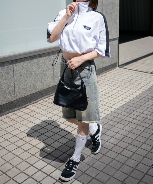 WEGO（ウィゴー）の「WEGO/刺繍ハーフジップT（Tシャツ/カットソー・レディース・ネイビー/ホワイト/アイボリー・FREE）」の4枚目の写真