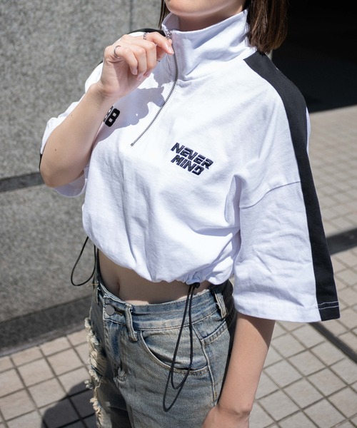 WEGO（ウィゴー）の「WEGO/刺繍ハーフジップT（Tシャツ/カットソー・レディース・ネイビー/ホワイト/アイボリー・FREE）」の13枚目の写真