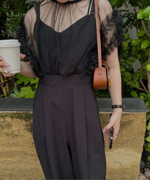 サロペット・オーバーオール・オールインワン crepe all-in-one / black crepe all-in-one / black