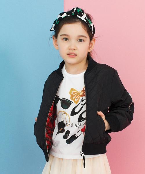 green label relaxing（グリーンレーベルリラクシング）の「【KIDS】キルト リブ ブルゾン（その他アウター・キッズ・ブラック/オリーブ・105/115/125/135/95）」の2枚目の写真