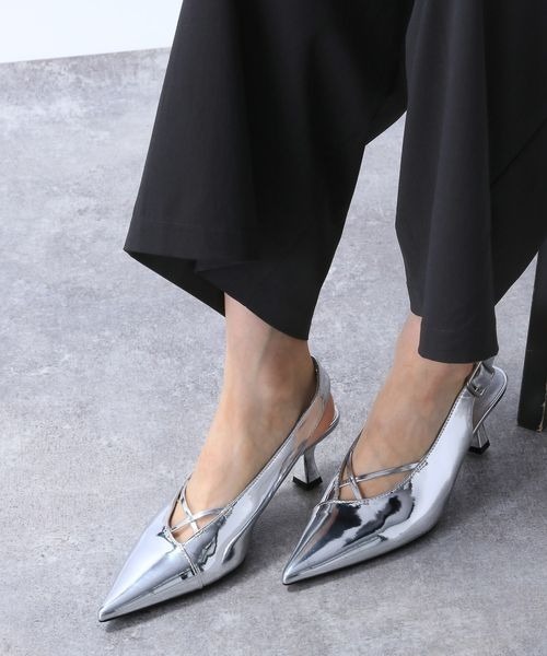 JEANASIS（ジーナシス）の「クロスポインテッドパンプス/133904（パンプス・レディース・シルバー/レッド/ブラック・MEDIUM/LARGE）」の9枚目の写真