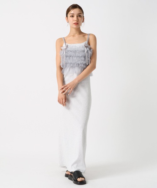 FOREVER 21(フォーエバー トゥエンティーワン)の「【2024FW】チュールフリルキャミ(キャミソール・レディース・ナチュラル/グレー/ブラック・FREE)」の7枚目の写真