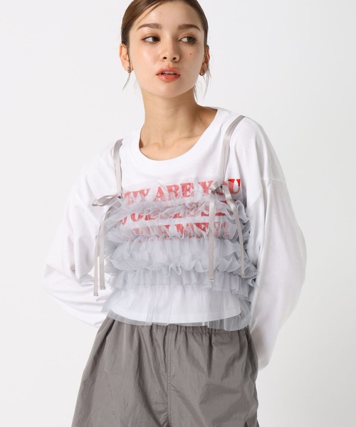 FOREVER 21(フォーエバー トゥエンティーワン)の「【2024FW】チュールフリルキャミ(キャミソール・レディース・ナチュラル/グレー/ブラック・FREE)」の13枚目の写真