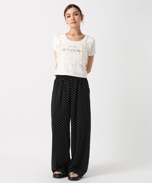 FOREVER 21(フォーエバー トゥエンティーワン)の「【2024FW】チュールフリルキャミ(キャミソール・レディース・ナチュラル/グレー/ブラック・FREE)」の4枚目の写真