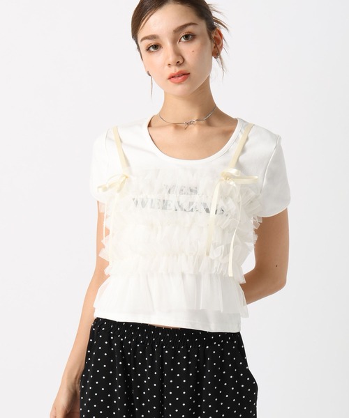 FOREVER 21(フォーエバー トゥエンティーワン)の「【2024FW】チュールフリルキャミ(キャミソール・レディース・ナチュラル/グレー/ブラック・FREE)」の6枚目の写真
