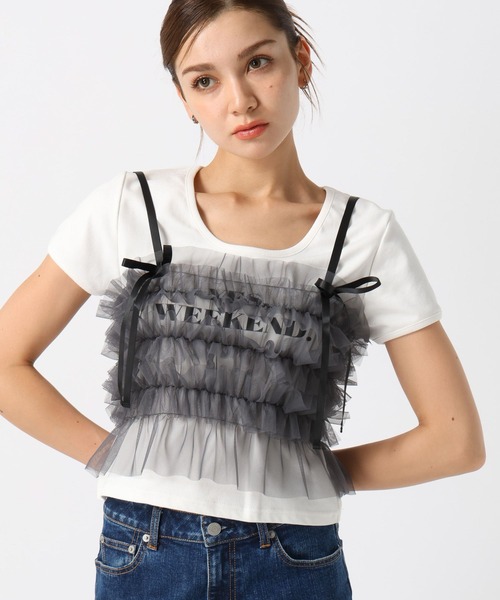 FOREVER 21(フォーエバー トゥエンティーワン)の「【2024FW】チュールフリルキャミ(キャミソール・レディース・ナチュラル/グレー/ブラック・FREE)」の16枚目の写真