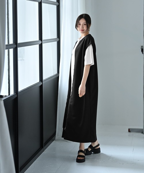 STYLE DELI（スタイルデリ）の「【BLK001】バイカラーワンピース（ワンピース・レディース・オフホワイト/ブラック・FREE）」の17枚目の写真