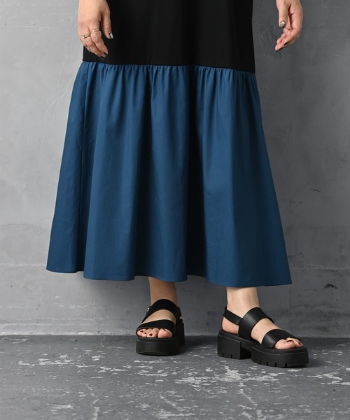 STYLE DELI（スタイルデリ）の「【BLK001】バイカラーワンピース（ワンピース・レディース・オフホワイト/ブラック・FREE）」の5枚目の写真