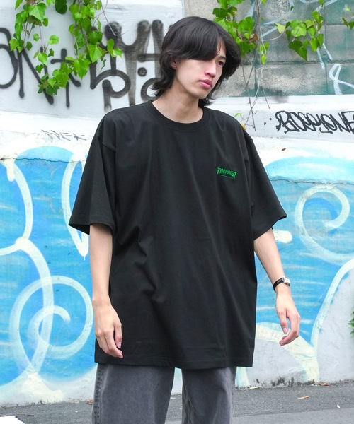セール】HOMETOWN emb S/S T-SHIRTS/スラッシャーボックスシルエット