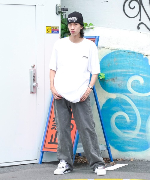 THRASHER(スラッシャー)の「HOMETOWN emb S/S T-SHIRTS/スラッシャーボックスシルエットワンポイント刺繍ブランドロゴ半袖Tシャツ(Tシャツ/カットソー・メンズ・ブラック×ホワイト/ネイビー/ブラック×グリーン/グレー×ホワイト/ホワイト×ブラック/ホワイト×ブルー・LARGE/MEDIUM/XX-LARGE/X-LARGE)」の19枚目の写真