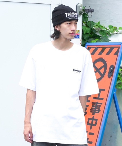 THRASHER(スラッシャー)の「HOMETOWN emb S/S T-SHIRTS/スラッシャーボックスシルエットワンポイント刺繍ブランドロゴ半袖Tシャツ(Tシャツ/カットソー・メンズ・ブラック×ホワイト/ネイビー/ブラック×グリーン/グレー×ホワイト/ホワイト×ブラック/ホワイト×ブルー・LARGE/MEDIUM/XX-LARGE/X-LARGE)」の22枚目の写真