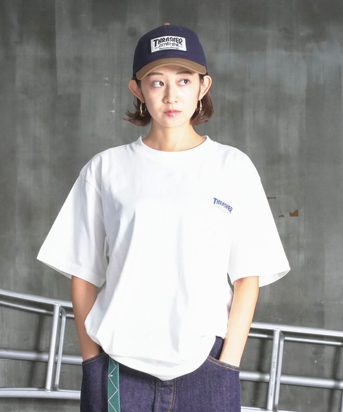 THRASHER(スラッシャー)の「HOMETOWN emb S/S T-SHIRTS/スラッシャーボックスシルエットワンポイント刺繍ブランドロゴ半袖Tシャツ(Tシャツ/カットソー・メンズ・ブラック×ホワイト/ネイビー/ブラック×グリーン/グレー×ホワイト/ホワイト×ブラック/ホワイト×ブルー・LARGE/MEDIUM/XX-LARGE/X-LARGE)」の13枚目の写真