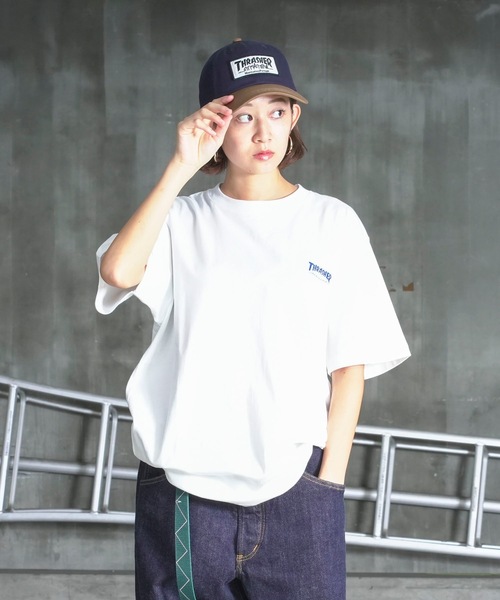 THRASHER(スラッシャー)の「HOMETOWN emb S/S T-SHIRTS/スラッシャーボックスシルエットワンポイント刺繍ブランドロゴ半袖Tシャツ(Tシャツ/カットソー・メンズ・ブラック×ホワイト/ネイビー/ブラック×グリーン/グレー×ホワイト/ホワイト×ブラック/ホワイト×ブルー・LARGE/MEDIUM/XX-LARGE/X-LARGE)」の14枚目の写真