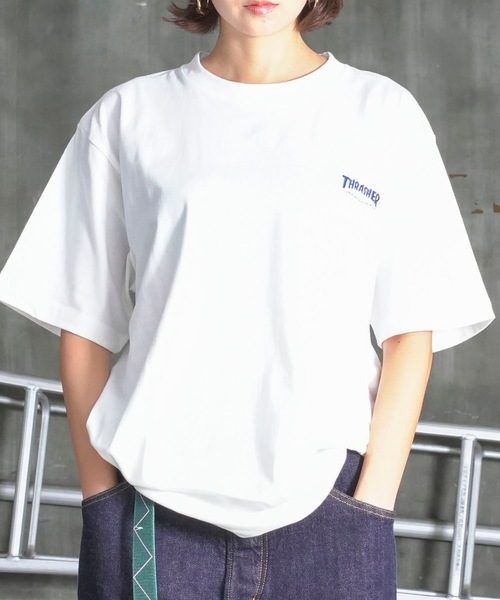 THRASHER(スラッシャー)の「HOMETOWN emb S/S T-SHIRTS/スラッシャーボックスシルエットワンポイント刺繍ブランドロゴ半袖Tシャツ(Tシャツ/カットソー・メンズ・ブラック×ホワイト/ネイビー/ブラック×グリーン/グレー×ホワイト/ホワイト×ブラック/ホワイト×ブルー・LARGE/MEDIUM/XX-LARGE/X-LARGE)」の16枚目の写真