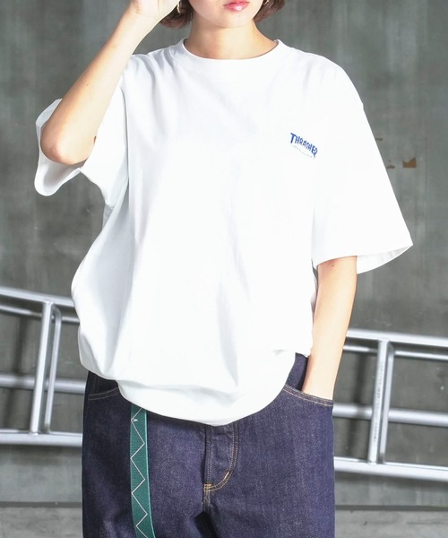 THRASHER(スラッシャー)の「HOMETOWN emb S/S T-SHIRTS/スラッシャーボックスシルエットワンポイント刺繍ブランドロゴ半袖Tシャツ(Tシャツ/カットソー・メンズ・ブラック×ホワイト/ネイビー/ブラック×グリーン/グレー×ホワイト/ホワイト×ブラック/ホワイト×ブルー・LARGE/MEDIUM/XX-LARGE/X-LARGE)」の17枚目の写真