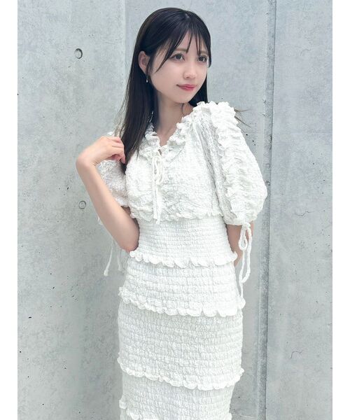 dazzlin（ダズリン）の「ベビーフリルシャーリングワンピース（ワンピース・レディース・ピンク/ネイビー/オフホワイト・SMALL/MEDIUM）」の18枚目の写真