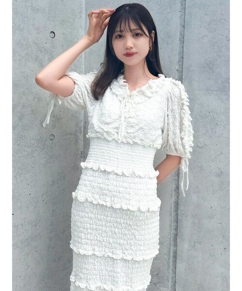 dazzlin（ダズリン）の「ベビーフリルシャーリングワンピース（ワンピース・レディース・ピンク/ネイビー/オフホワイト・SMALL/MEDIUM）」の20枚目の写真