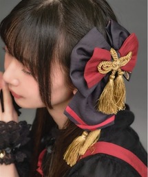 axes femme kawaii | 彼岸の白狐会柄リボンバレッタ(バレッタ/ヘアクリップ)