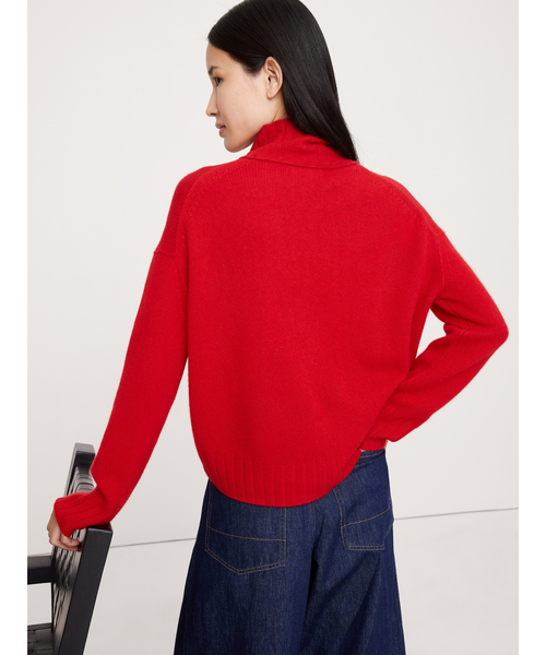 セール】オーバーサイズ ミッドウェイト カシミヤ タートルネック