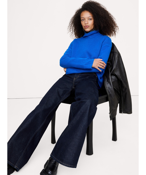 セール】オーバーサイズ ミッドウェイト カシミヤ タートルネック