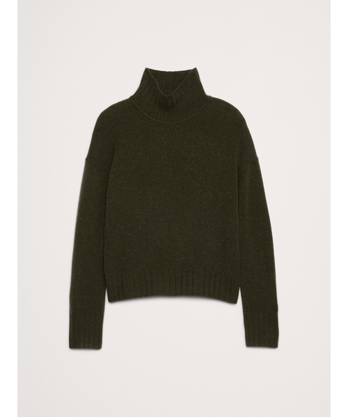 オーバーサイズ ミッドウェイト カシミヤ タートルネックセーター
