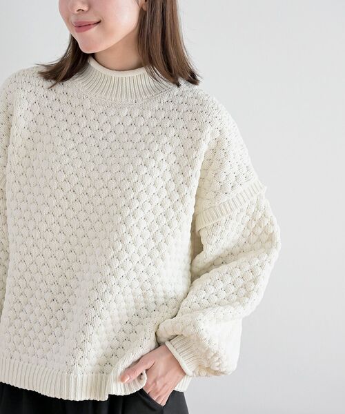 rps（アールピーエス）の「スケールあみハイネックニットプルオーバー（ニット/セーター・レディース・ラベンダー/アイボリー/マスタード/ライトベージュ・フリー）」の9枚目の写真