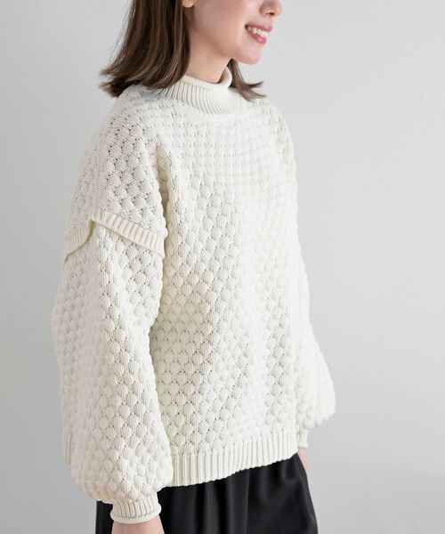 rps（アールピーエス）の「スケールあみハイネックニットプルオーバー（ニット/セーター・レディース・ラベンダー/アイボリー/マスタード/ライトベージュ・フリー）」の12枚目の写真