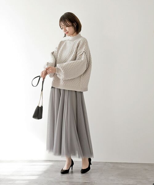 rps（アールピーエス）の「スケールあみハイネックニットプルオーバー（ニット/セーター・レディース・ラベンダー/アイボリー/マスタード/ライトベージュ・フリー）」の13枚目の写真