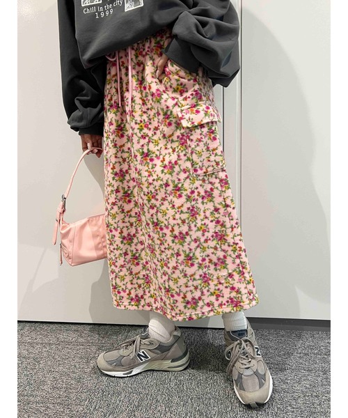 WC（ダブル シー）の「リトルフラワーカーゴロングスカート（スカート・レディース・アイボリー/ピンク・FREE）」の10枚目の写真