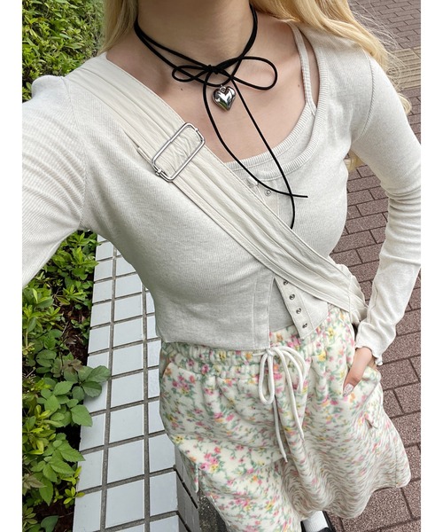 WC（ダブル シー）の「リトルフラワーカーゴロングスカート（スカート・レディース・アイボリー/ピンク・FREE）」の8枚目の写真