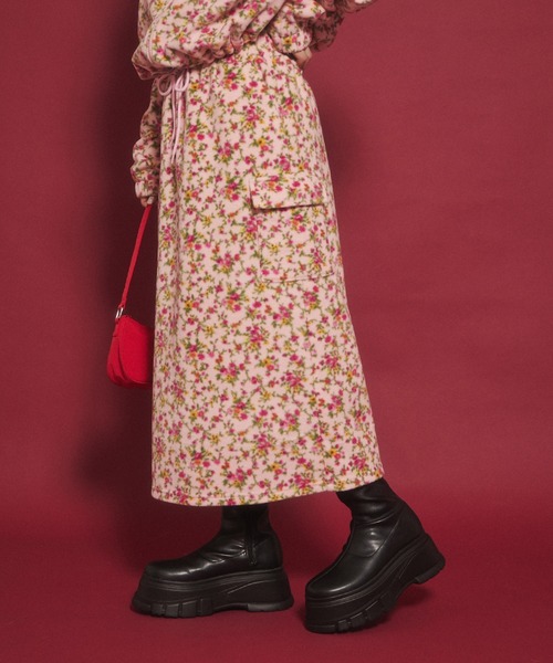 WC（ダブル シー）の「リトルフラワーカーゴロングスカート（スカート・レディース・アイボリー/ピンク・FREE）」の18枚目の写真