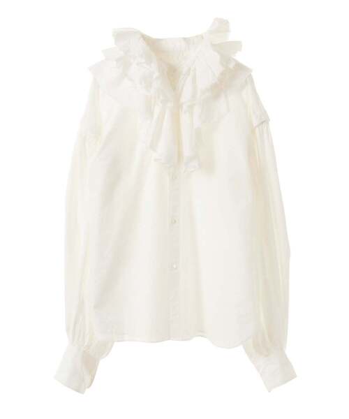 セール】【CURRENTAGE/カレンテージ】2WAY ruffle frill blouse 