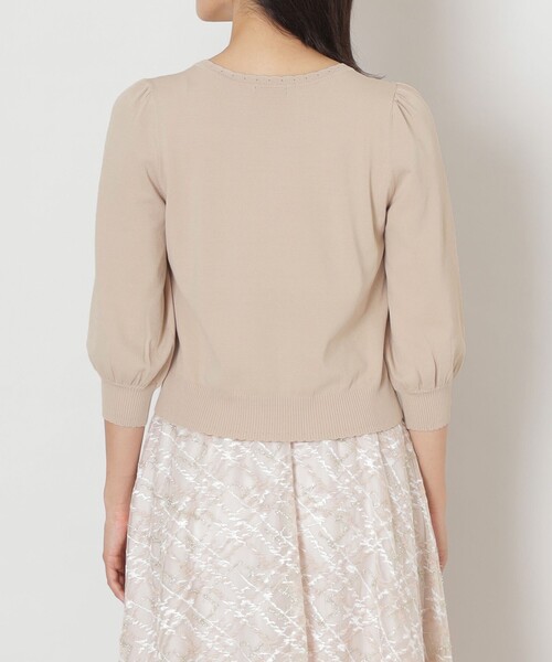 【セール】チュールチェック刺しゅう コンビニット（ニット/セーター）｜TO BE CHIC（トゥー ビー シック）