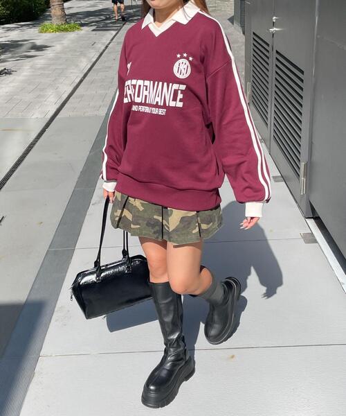 WEGO（ウィゴー）の「WEGO/ゲームグラフィックビッグスウェット（スウェット・レディース・ワイン/アイボリー/ホワイト・FREE）」の6枚目の写真