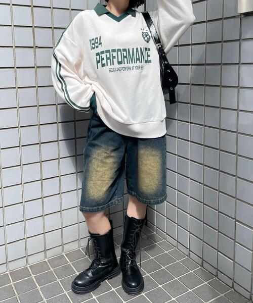 WEGO（ウィゴー）の「WEGO/ゲームグラフィックビッグスウェット（スウェット・レディース・ワイン/アイボリー/ホワイト・FREE）」の5枚目の写真