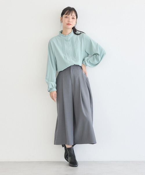 フリルピンタックブラウス WEB限定】手洗い可 / フリルピンタックブラウス（シャツ