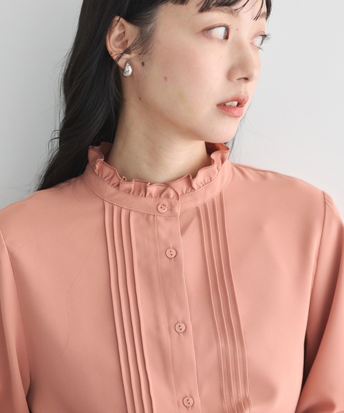 earth music&ecology（アースミュージックアンドエコロジー）の「フリルピンタックブラウス（シャツ/ブラウス・レディース・ブラック系その他5/アイボリー/ピンク/ミント・FREE）」の19枚目の写真