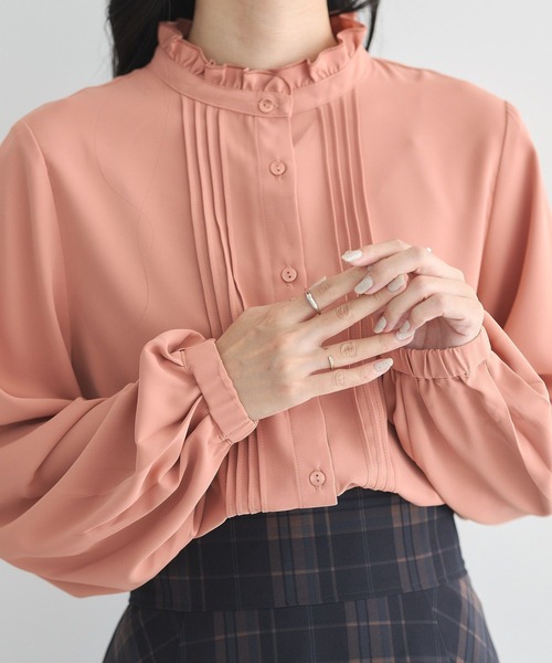 フリルピンタックブラウス WEB限定】手洗い可 / フリルピンタックブラウス（シャツ