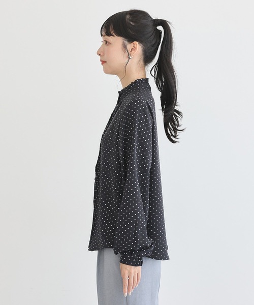 earth music&ecology（アースミュージックアンドエコロジー）の「フリルピンタックブラウス（シャツ/ブラウス・レディース・ブラック系その他5/アイボリー/ピンク/ミント・FREE）」の7枚目の写真